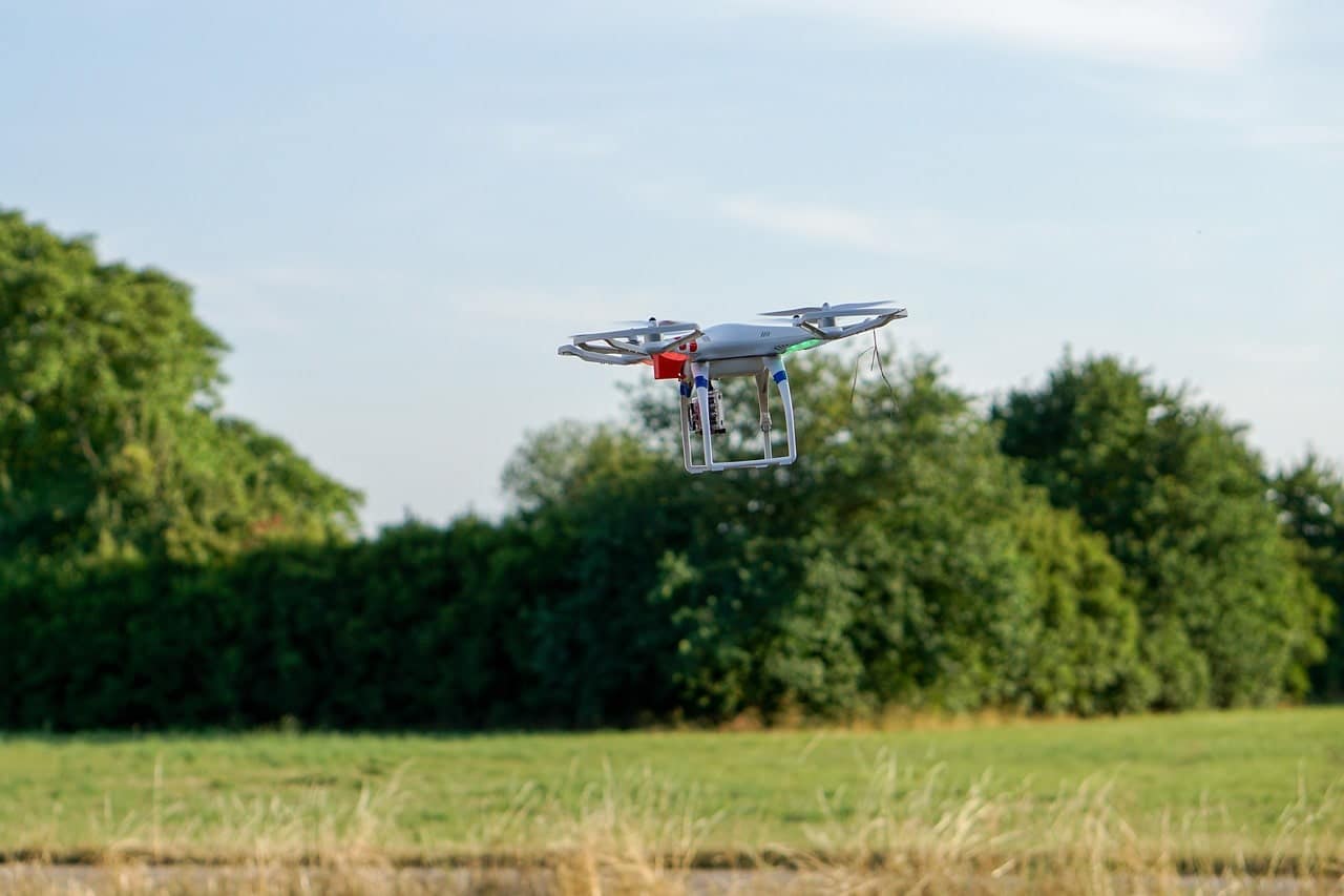drone over a farm
