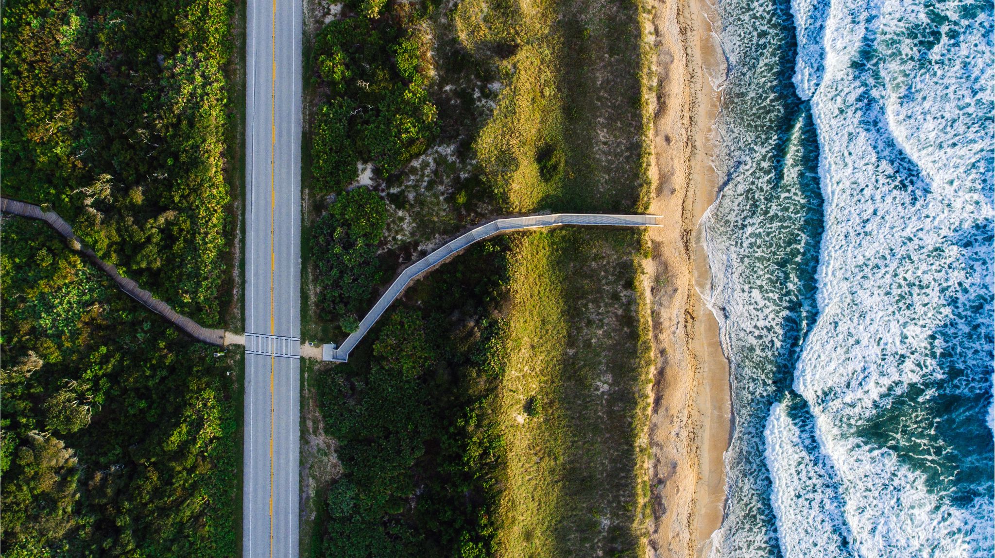bird's eye view of the road captured by a drone