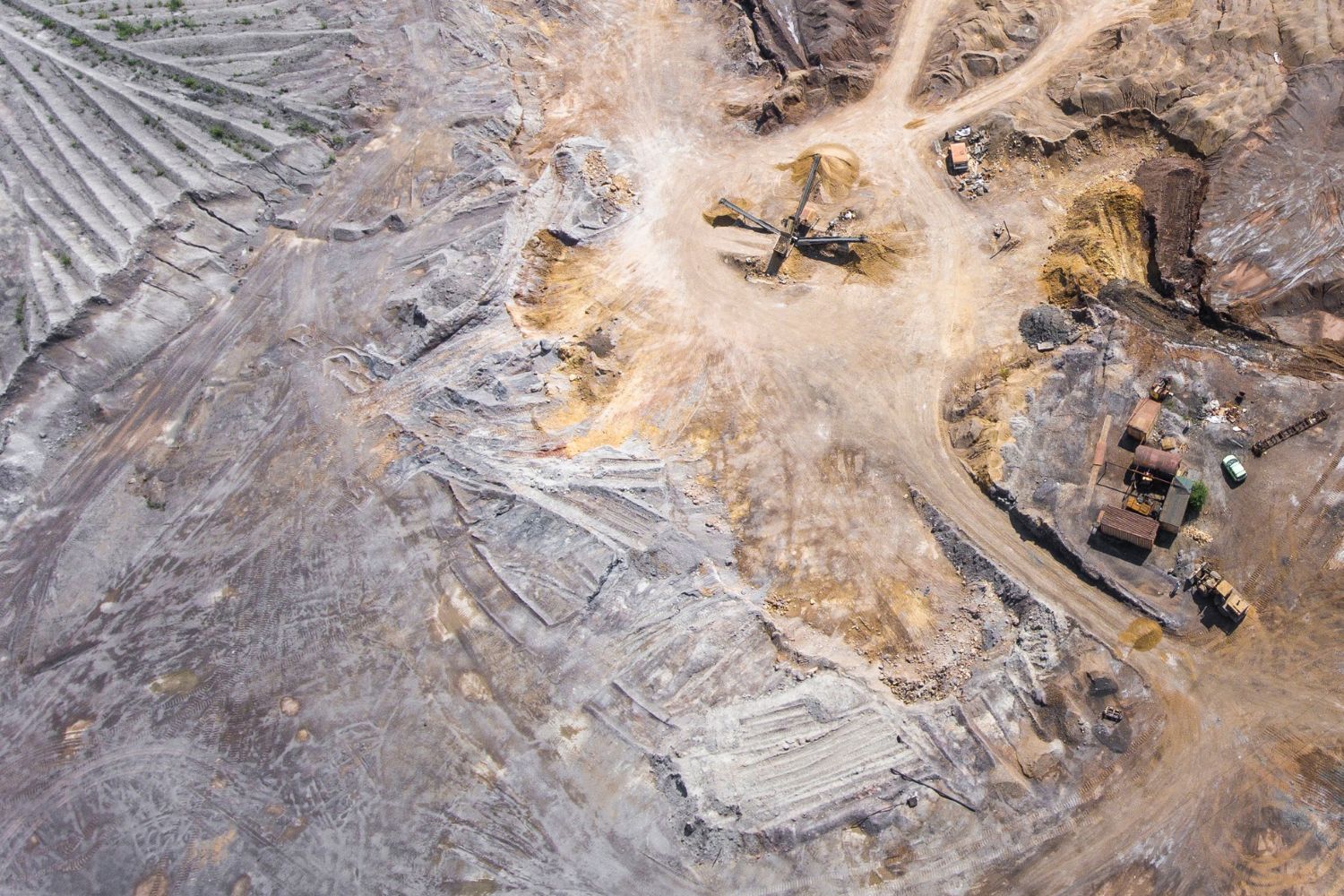 aerial image of a mining operation