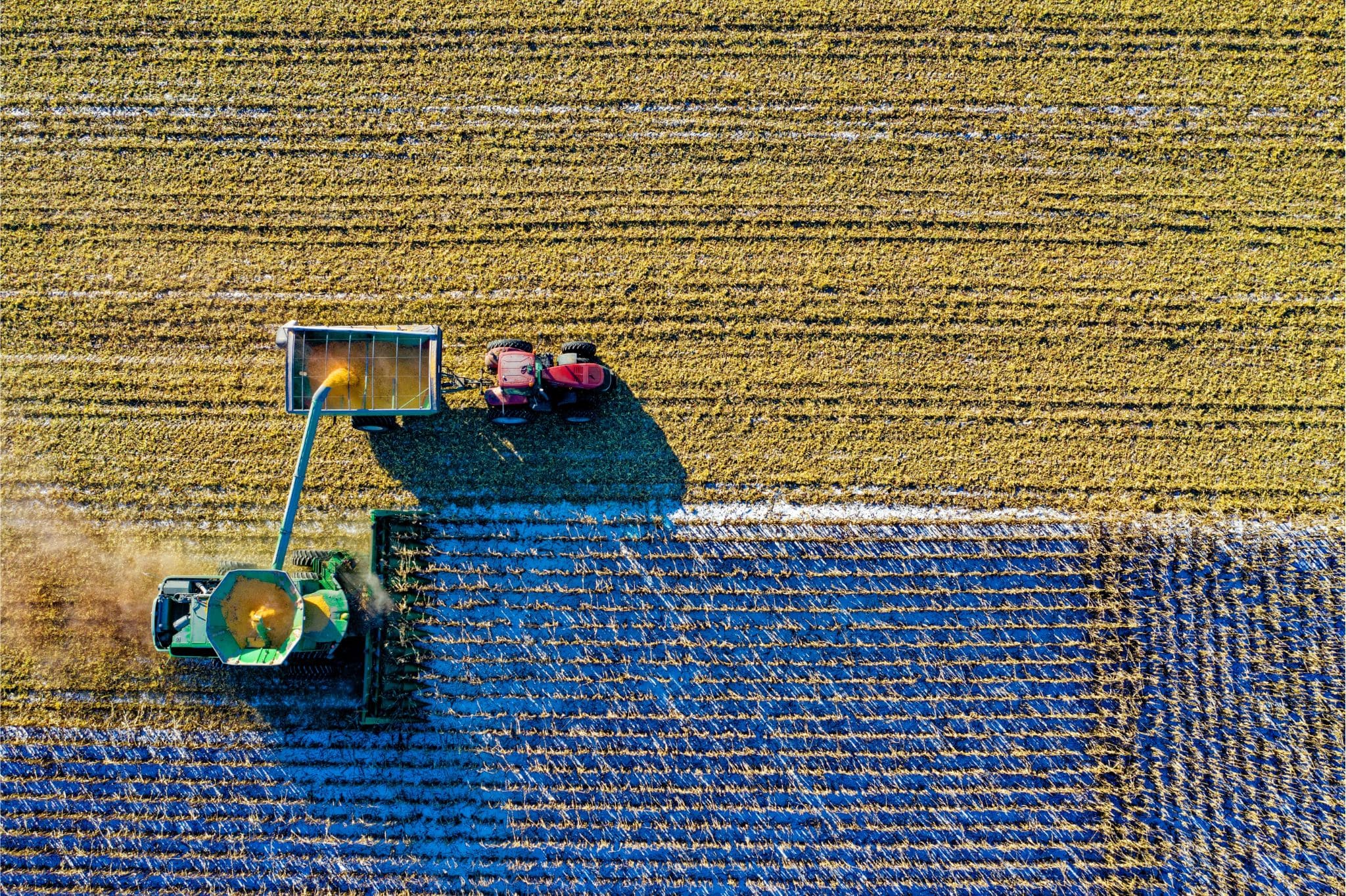 aerial shot of farmland