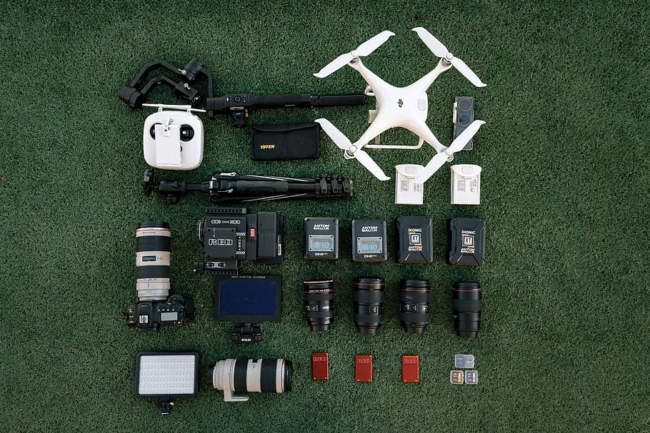 Drone with attached equipment